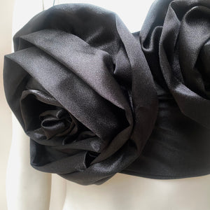 TOP DOUBLE ROSES NEGRO