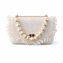 Cargar imagen en el visor de la galería, BOLSO TWEED HUESO
